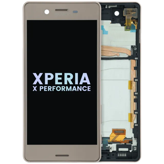 LCD displej s rámečkem pro Sony Xperia X Performance (Genuine) (růžově zlatá)