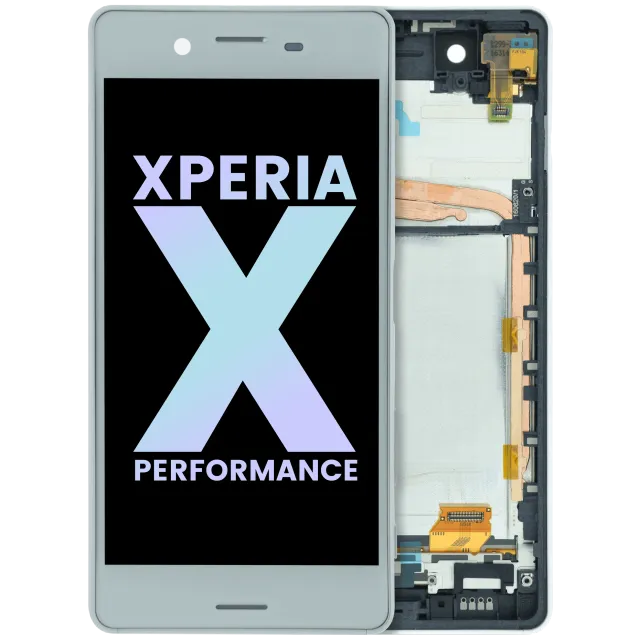 LCD displej s rámečkem pro Sony Xperia X Performance (Genuine) (bílá)