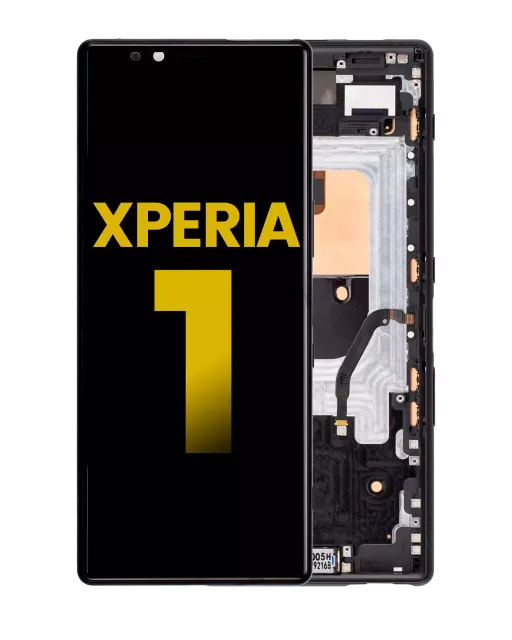 LCD displej s rámečkem pro Sony Xperia 1 (repasovaný) (černá)