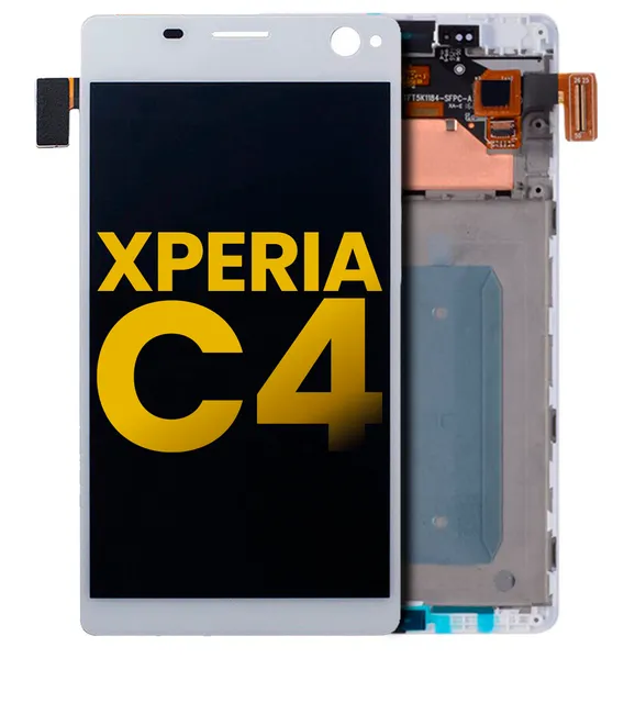 LCD displej s rámečkem pro Sony Xperia C4 (E5303: E5306: E5333: E5343: E5353: E5363) (repasovaný) (bílá)