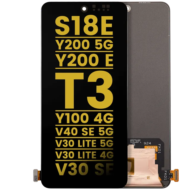 OLED displej bez rámečku pro Vivo S18e / Y200 5 G / Y200 E/ T3/ Y100 4G/ V40 SE 5G / V30 lite 5G / V30 lite 4G / V30 SE (repasovaný) (všechny barvy)