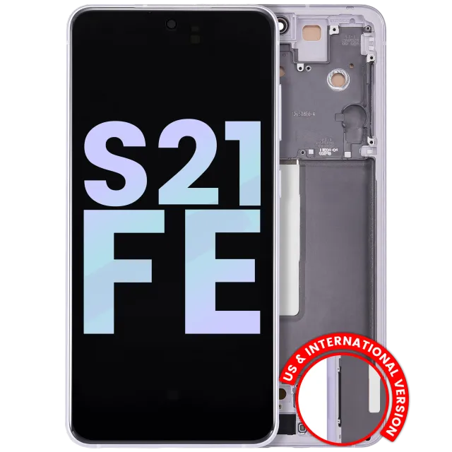 OLED displej s rámečkem pro Samsung Galaxy S21 FE 5G (US & International Version) (Service Pack) (levandulová)