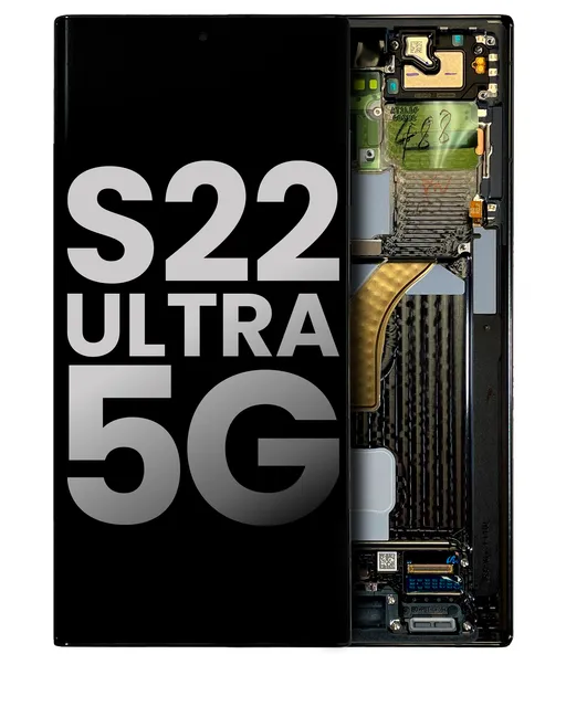 OLED displej s rámečkem pro Samsung Galaxy S22 Ultra 5G (originál z vyřazeného zařízení, stav A) (černá)