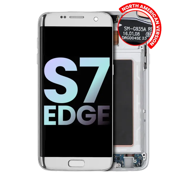 OLED displej s rámečkem pro Samsung Galaxy S7 Edge G935A (North American Version) (Service Pack) (stříbrná)