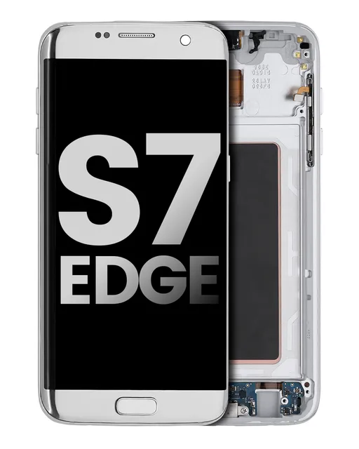 OLED displej s rámečkem pro Samsung Galaxy S7 Edge (All US Models) (originál z vyřazeného zařízení, stav B/C) (stříbrná)
