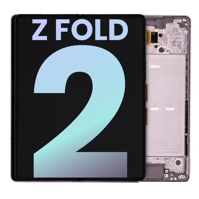 Vnitřní OLED s rámečkem pro Samsung Galaxy Z Fold 2 5G (US & International) (Service Pack) (Mystic Bronze With Gold Hinge)