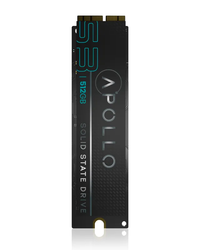 Apollo S3 512GB Mac SSD (NVMe PCIe Gen3x4) pro MacBook Air 11 & 13" A1465 A1466 (Mid 2013-2017) / Pro Retina A1398 1502 (Late 2013-Mid 2015) / iMac A1418 A1419 (Late 2013-Mid 2017) / Mac mini A1347 (2014) / Mac Pro A1481 (2013)