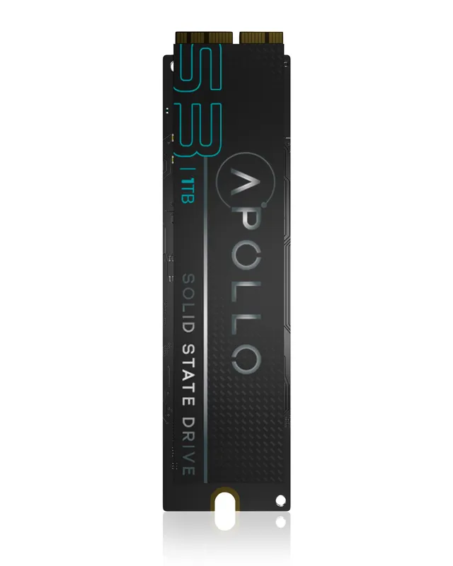 Apollo S3 1TB Mac SSD (NVMe PCIe Gen3x4) pro MacBook Air 11 & 13" A1465 A1466 (Mid 2013-2017) / Pro Retina A1398 1502 (Late 2013-Mid 2015) / iMac A1418 A1419 (Late 2013-Mid 2017) / Mac mini A1347 (2014) / Mac Pro A1481 (2013)