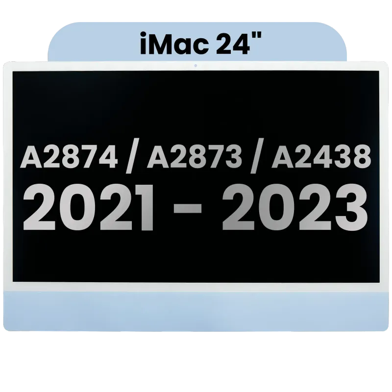 Kompletní LCD displej pro iMac 24" A2874 / A2873 (2023) / A2438 / A2439 (2021) (LG204A-215 LM235UH1 SDD1) (Used OEM Pull: Grade A) （Small Camera hole） (modrá)
