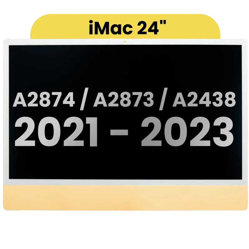 Kompletní LCD displej pro iMac 24" A2874 / A2873 (2023) / A2438 / A2439 (2021) (LG204A-215 LM235UH1 SDD1) (Used OEM Pull: Grade A)（Small Camera hole） (žlutá)