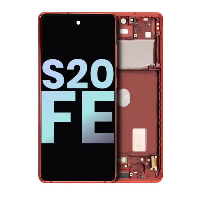 OLED displej s rámečkem pro Samsung Galaxy S20 FE 4G / 5G (Service Pack) (Cloud Red)