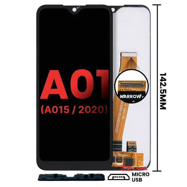 LCD displej bez rámečku pro Samsung Galaxy A01 4G (A015 / 2020) (Global Model) (Micro USB Frame) (Aftermarket Plus) (všechny barvy)