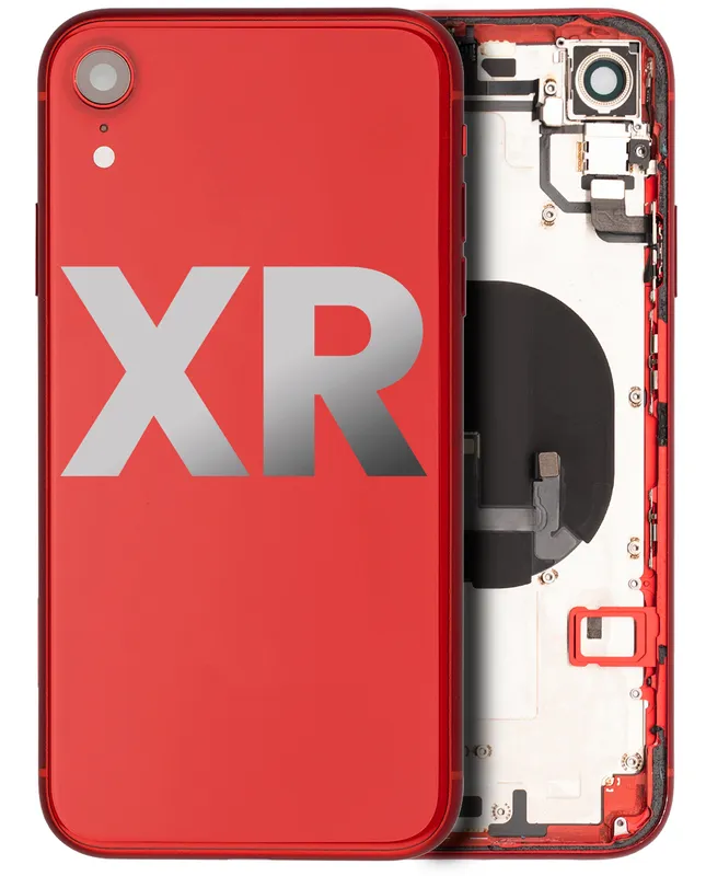 Zadní kryt (housing) s drobnými díly pro iPhone XR (originál z vyřazeného zařízení, stav C) (červená)