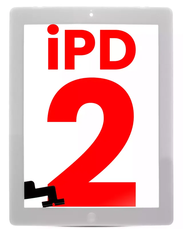 Dotyková vrstva (digitizér) pro iPad 2 (Home Button Pre-Installed) (Aftermarket Plus) (bílá)