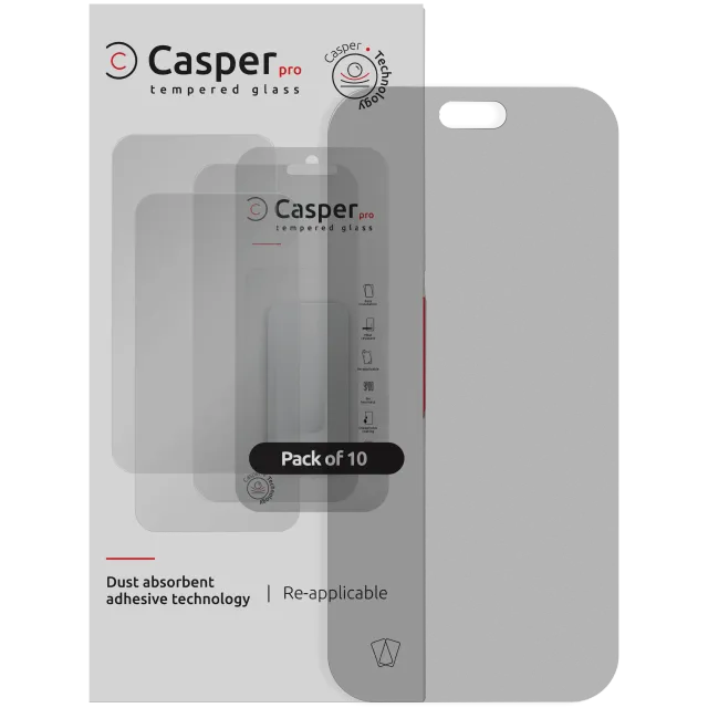 Ochranné sklo Casper Pro pro iPhone 18 Pro (balení 10 ks) (matný)