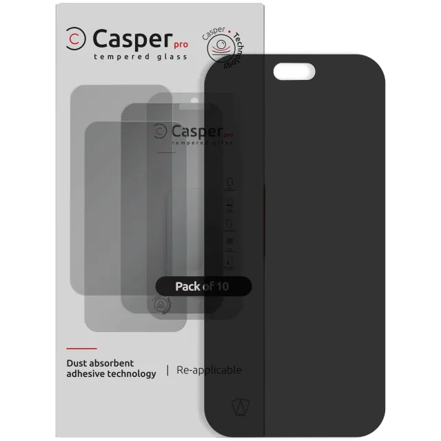 Ochranné sklo Casper Pro pro iPhone 18 Pro (balení 10 ks) (privátní)