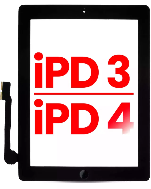 Dotyková vrstva (digitizér) pro iPad 3 / iPad 4 (Home Button Pre-Installed For iPad 3) (Aftermarket Plus) (černá)