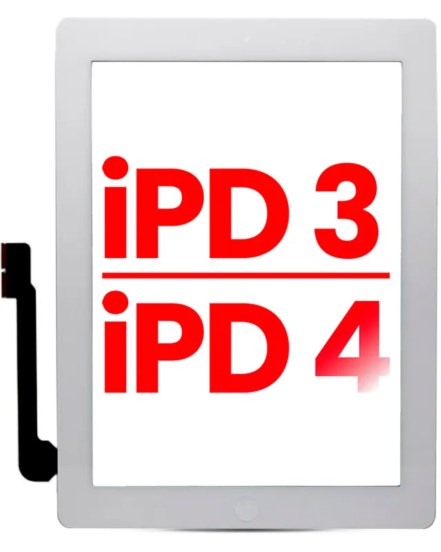 Dotyková vrstva (digitizér) pro iPad 3 / iPad 4 (Home Button Pre-Installed For iPad 3) (Aftermarket Plus) (bílá)