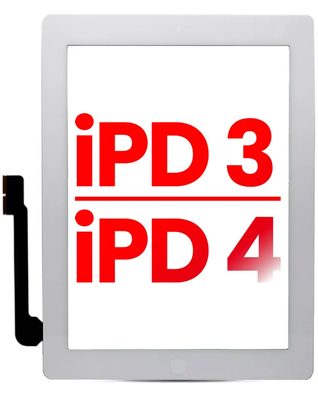 Dotyková vrstva (digitizér) pro iPad 3 / iPad 4 (Home Button Pre-Installed For iPad 4) (Aftermarket Plus) (bílá)