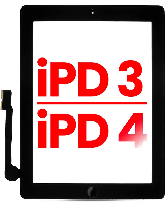 Dotyková vrstva (digitizér) pro iPad 3 / iPad 4 (Home Button Pre-Installed For iPad 4) (Aftermarket Plus) (černá)