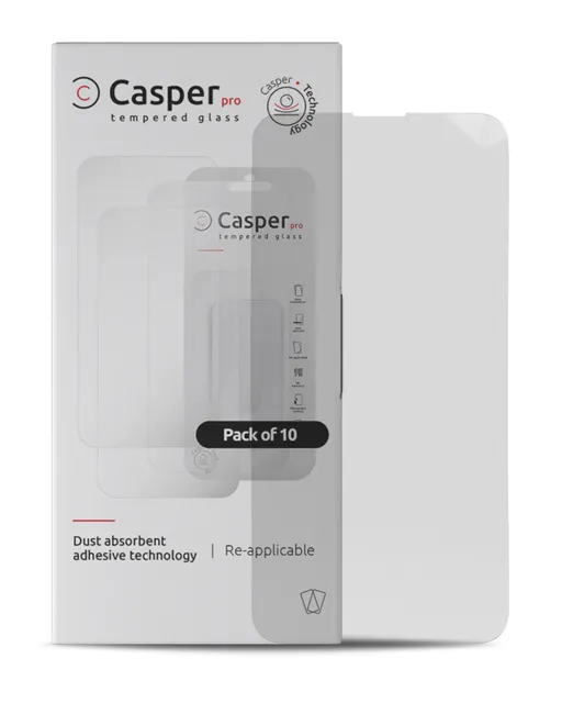 Ochranné sklo Casper Pro pro iPhone 13 / 13 Pro / 14 / 16e / 17e (balení 10 ks) (průhledné)