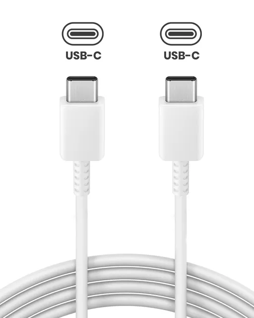 Kabel USB-C do C pro Samsung (1 m / 3 ft) (originál, nový) (hromadné balení) (bílá)