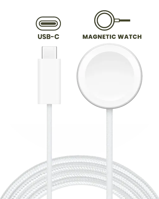Kabel USB-C magnetický Watch nabíjecí (Braided) (3.3 ft.) pro All Apple Watch Series (originál, nový) (hromadné balení)
