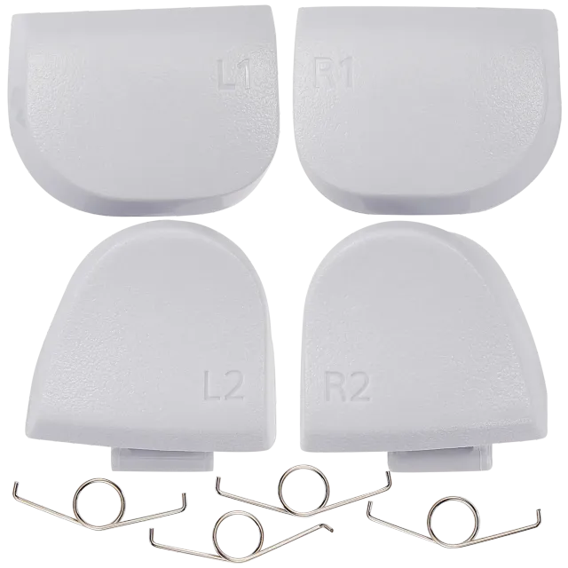 R1 L1 R2 L2 Trigger tlačítka s pružiny pro PlayStation 5 ovladač (White, BDM-020) (sada 8 ks)