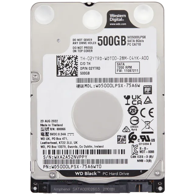 WD5000LPVX 2.5" Internal HDD (500GB) pro PCs / Xbox One X / Xbox One S