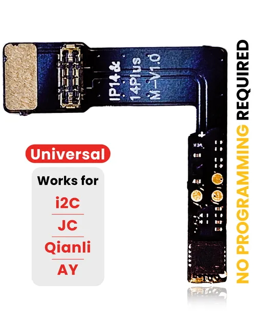 Tag-on flex předprogramovaný univerzální baterie (bez pájení) pro iPhone 14 / 14 Plus (AmpSentrix) (pro I2C, JCID, Qianli)