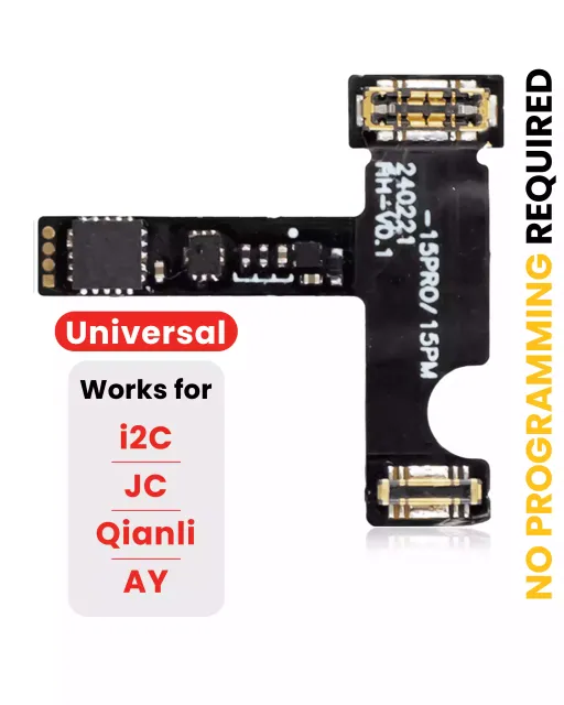 Tag-on flex předprogramovaný univerzální baterie (bez pájení) pro iPhone 15 Pro / 15 Pro Max (AmpSentrix) (pro I2C, JCID, Qianli)