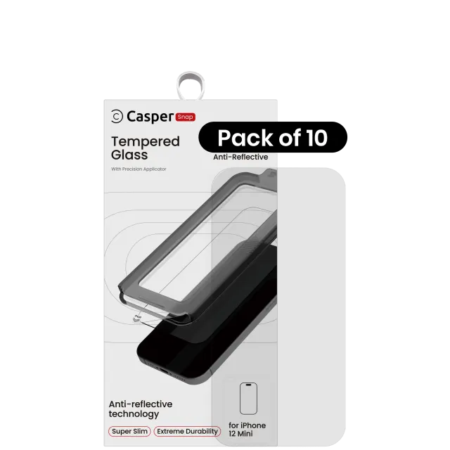Ochranné sklo Casper Snap pro iPhone 12 mini (balení 10 ks) (antireflexní)