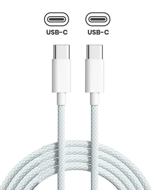 Kabel USB-C do C Braided pro iPhone / iPad (1 m / 3 ft) (originál, stav A) (hromadné balení)