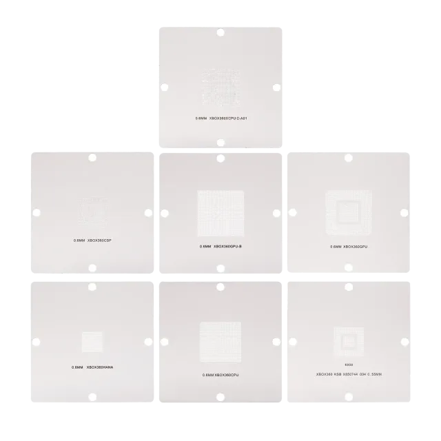 BGA Reballing Stencils pro Xbox 360 (sada 7 ks)