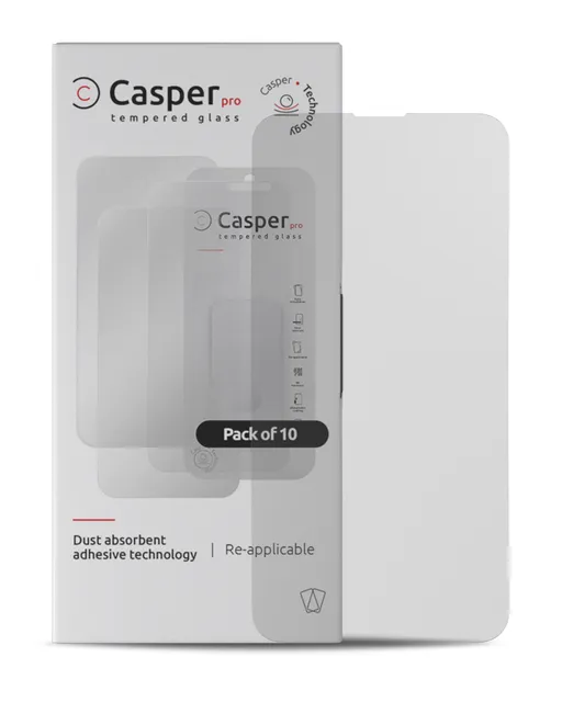 Ochranné sklo Casper Pro pro iPhone 13 / 13 Pro / 14 / 16e / 17e (balení 10 ks) (matný)