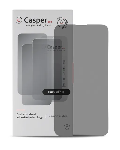 Ochranné sklo Casper Pro pro iPhone 15 / 16 (balení 10 ks) (privátní)