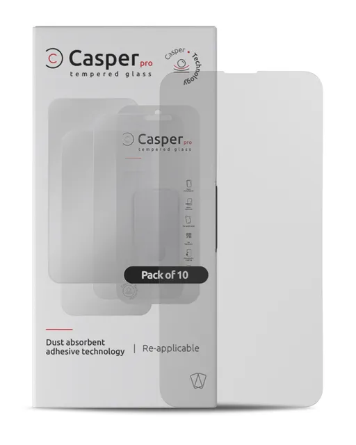 Ochranné sklo Casper Pro pro iPhone 15 Plus / 16 Plus (balení 10 ks) (matný)