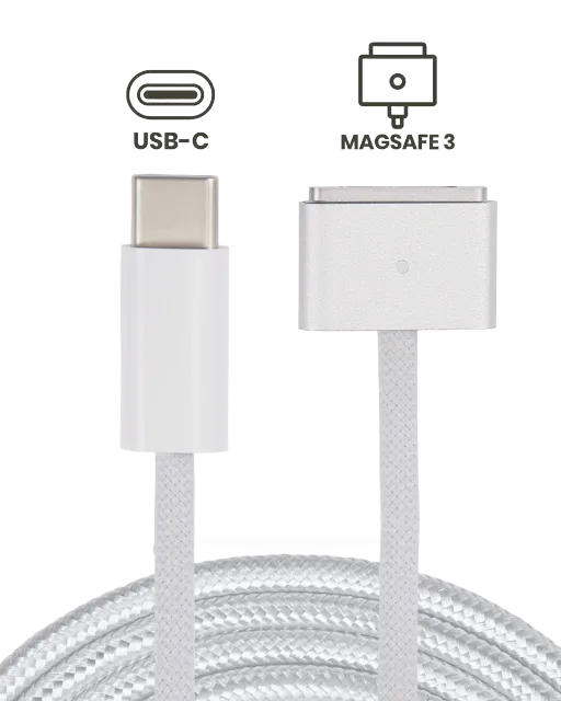 Kabel Apple 140W USB-C na MagSafe 3 nabíjecí pro MacBook Pro / MacBook Air (2m, 6.6ft) (originál, stav A, hromadné balení) (stříbrná)
