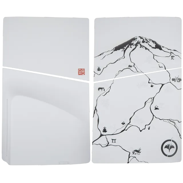 Kryty konzole (Top & Bottom) pro PlayStation 5 Slim (verze s mechanikou) (Ghost Of Yotei) (černá)