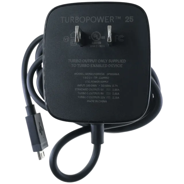 Motorola TurboPower 25W Micro-USB síťový napájecí adaptér (100-240V) (US / Canada Version) (Bulk, New)
