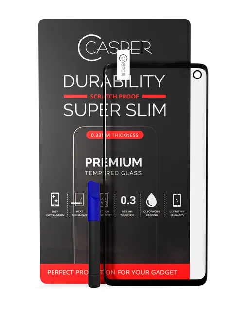 Casper UV tvrzený sklo s lepidlo pro Samsung Galaxy S10 (nekoliduje s krytem) (v krabičce)