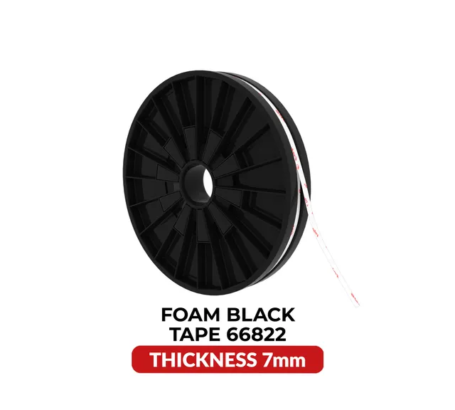 Oboustranný Shock Absorbing pěnový černý páska (7MM x 25M) (Tesa Model # 66822)