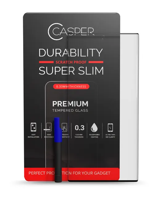 Casper UV tvrzený sklo s lepidlo pro Samsung Galaxy S22 Ultra (nekoliduje s krytem) (v krabičce)
