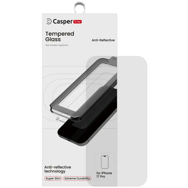 Ochranné sklo Casper Snap pro iPhone 17 Pro / 18 Pro (v krabičce) (antireflexní)