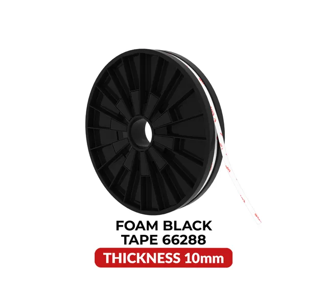 Oboustranný Shock Absorbing pěnový černý páska (10MM x 25M) (Tesa Model # 66822)