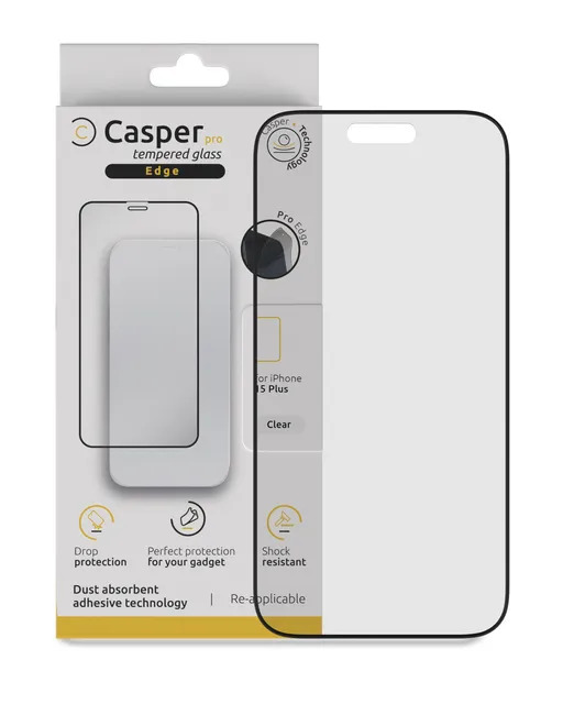 Ochranné sklo Casper Pro Edge pro iPhone 15 Plus / 16 Plus (v krabičce) (průhledné)