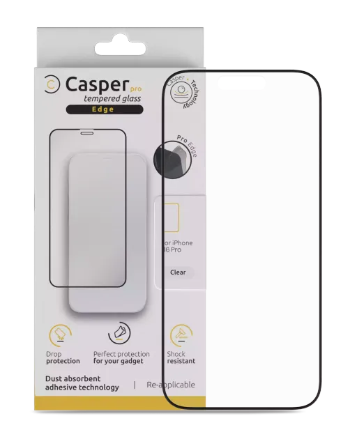 Ochranné sklo Casper Pro Edge pro iPhone 16 Pro / 17 / 17 Pro / 18 Pro (v krabičce) (průhledné)