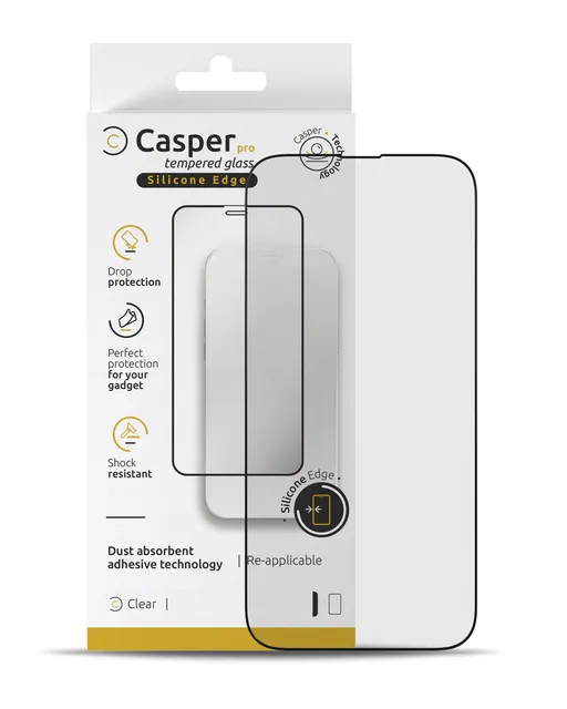 Ochranné sklo Casper Pro (silikonové) pro iPhone 14 Pro (v krabičce) (průhledné)