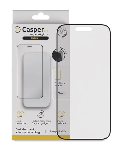 Ochranné sklo Casper Pro Edge pro iPhone 15 Pro (v krabičce) (průhledné)