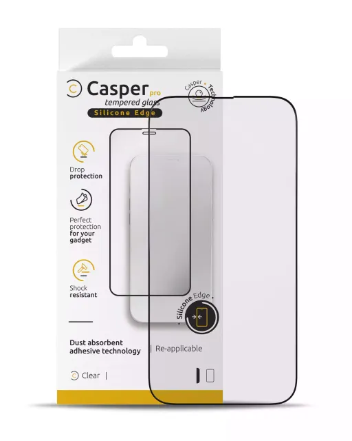 Ochranné sklo Casper Pro (silikonové) pro iPhone 16 Pro Max / 17 Pro Max / 18 Pro Max (v krabičce) (průhledné)